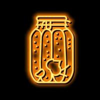 jarra pepino néon brilho ícone ilustração vetor