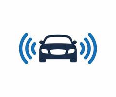 carro alarme ícone. Autônomo veículos ícone ou Wi-fi carro logotipo Projeto vetor