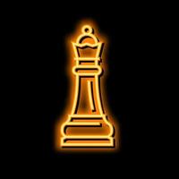 rainha xadrez néon brilho ícone ilustração vetor