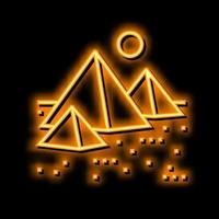 pirâmide Egito construção néon brilho ícone ilustração vetor