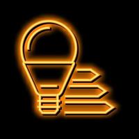 eficiente luz lâmpada néon brilho ícone ilustração vetor