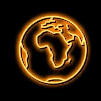 ilustração do ícone de brilho neon do continente africano vetor