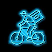 bicicleta Entrega néon brilho ícone ilustração vetor