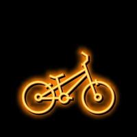 bicicleta transporte néon brilho ícone ilustração vetor