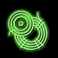 mosca pescaria linha néon brilho ícone ilustração vetor