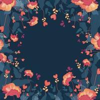 lindo fundo floral com flor vermelha vetor