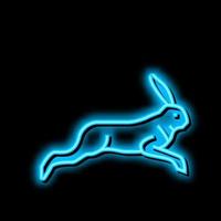 lebre selvagem animal néon brilho ícone ilustração vetor