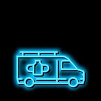 Entrega caminhão néon brilho ícone ilustração vetor
