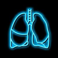 pulmão humano órgão néon brilho ícone ilustração vetor