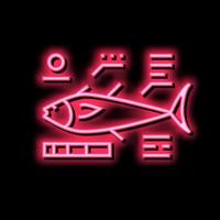 atum peixe características néon brilho ícone ilustração vetor