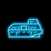 bote salva vidas barco néon brilho ícone ilustração vetor