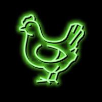 frango pássaro néon brilho ícone ilustração vetor