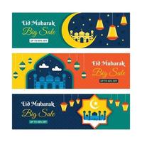 conjunto de banner de venda eid mubarak vetor