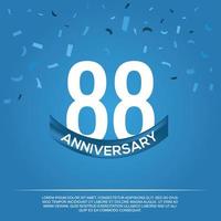 88º aniversário celebração vetor Projeto com branco cor números e branco cor Fonte em azul cor fundo abstrato