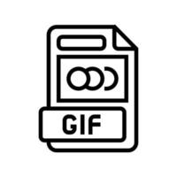 gif Arquivo formato documento linha ícone vetor ilustração