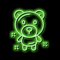 Urso personagem balão néon brilho ícone ilustração vetor