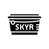 skyr leite produtos laticínios glifo ícone vetor ilustração