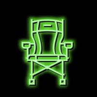 portátil Caçando cadeira néon brilho ícone ilustração vetor