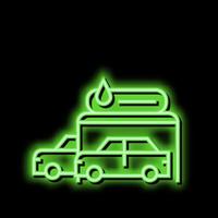 carro lavando serviço néon brilho ícone ilustração vetor