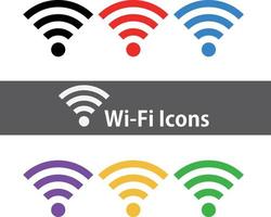 colorida Wi-fi ícone conjunto vetor