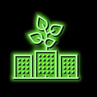 cidade jardinagem meio Ambiente néon brilho ícone ilustração vetor
