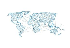 conexão de rede global. ponto de mapa mundial e conceito de composição de linha de negócios globais. ilustração vetorial vetor