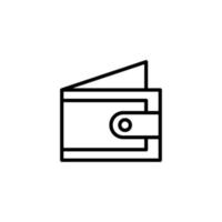 ícone de carteira com estilo de estrutura de tópicos vetor