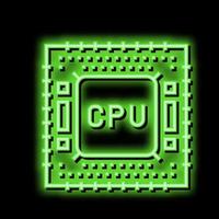 CPU semicondutor fabricação néon brilho ícone ilustração vetor