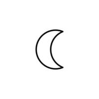 lua ícone com esboço estilo vetor