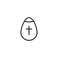 Páscoa ovo ícone com esboço estilo vetor