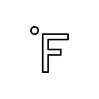 Fahrenheit ícone com esboço estilo vetor