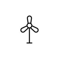 moinho de vento ícone com esboço estilo vetor