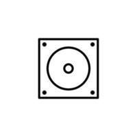 ícone de disco com estilo de contorno vetor