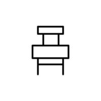 cadeira ícone com esboço estilo vetor