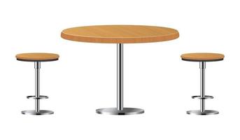 ilustração vetorial de mesa de bar com duas cadeiras isolada no branco vetor