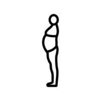 inatividade ampla estômago corpo tipo linha ícone vetor ilustração