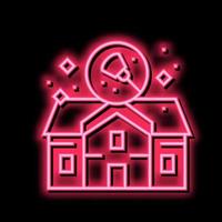 ilustração de ícone de brilho neon de limpeza de casa vetor