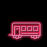 passageiros transporte reboque néon brilho ícone ilustração vetor