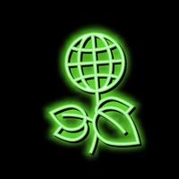 verde plantas planeta ecossistema néon brilho ícone ilustração vetor