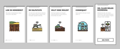 vetor de conjunto de ícones de integração de fazendeiro de agricultura inteligente de fazenda