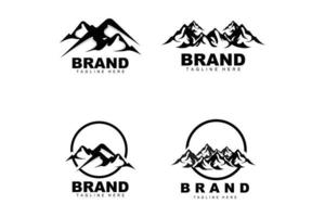 logotipo da montanha, alpinismo vetorial, aventura, design para escalada, equipamento de escalada e marca com logotipo da montanha vetor