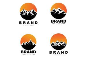 logotipo da montanha, alpinismo vetorial, aventura, design para escalada, equipamento de escalada e marca com logotipo da montanha vetor