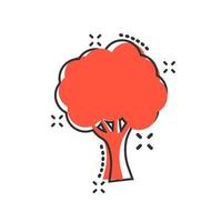 ícone de sinal de árvore em estilo cômico. ramo floresta ilustração vetorial dos desenhos animados no fundo branco isolado. efeito de respingo de conceito de negócio de madeira. vetor
