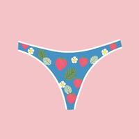 mulheres Correia com morango imprimir. moderno feito à mão mulheres cueca.na moda mulheres roupa de baixo. calcinhas com uma lindo padronizar. a conceito do sensualidade e feminilidade. vetor