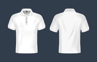 realista branco pólo camisa zombar acima vetor