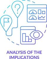 análise do implicações azul gradiente conceito ícone. previsão prédio. tendências gestão incluir abstrato idéia fino linha ilustração. isolado esboço desenhando vetor