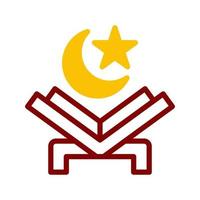 Alcorão ícone duotônico vermelho amarelo estilo Ramadã ilustração vetor elemento e símbolo perfeito.