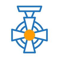 medalha ícone duotônico azul laranja estilo militares ilustração vetor exército elemento e símbolo perfeito.