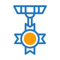medalha ícone duotônico azul laranja estilo militares ilustração vetor exército elemento e símbolo perfeito.