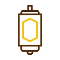 lanterna ícone duocolor Castanho amarelo estilo Ramadã ilustração vetor elemento e símbolo perfeito.